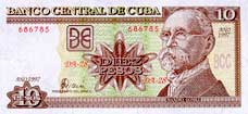 Billete de 10 pesos cubanos
