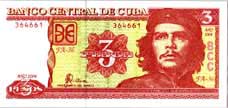 Billete de 3 Pesos cubanos