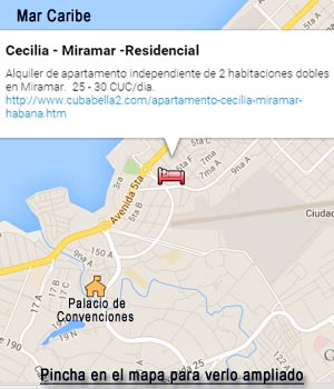 Pincha para ver la ubicacion del Apartamento Cecilia en Miramar, La Habana