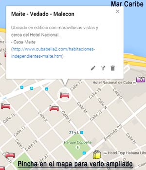 Pincha para ver la ubicacion del Apartamento Maite en La Habana