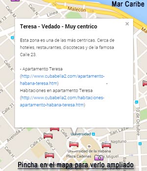 Pincha para ver la ubicacion del Apartamento Teresa en La Habana