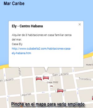 Pincha para ver la ubicacion de la Casa Ely en La Habana